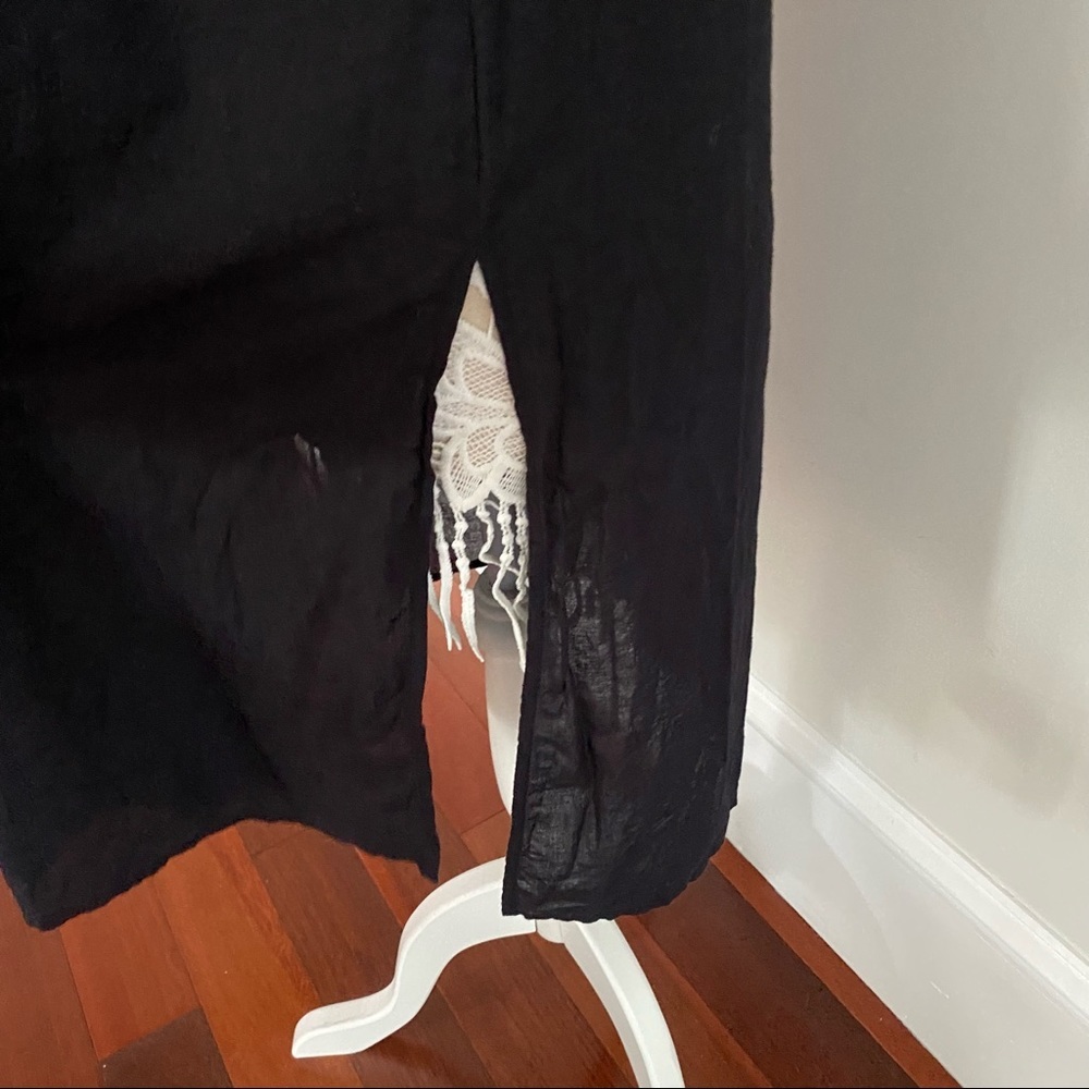 APIECE APART Black Dress Cotton Spaghetti Straps Side Slits Small - Picture 3 of 6